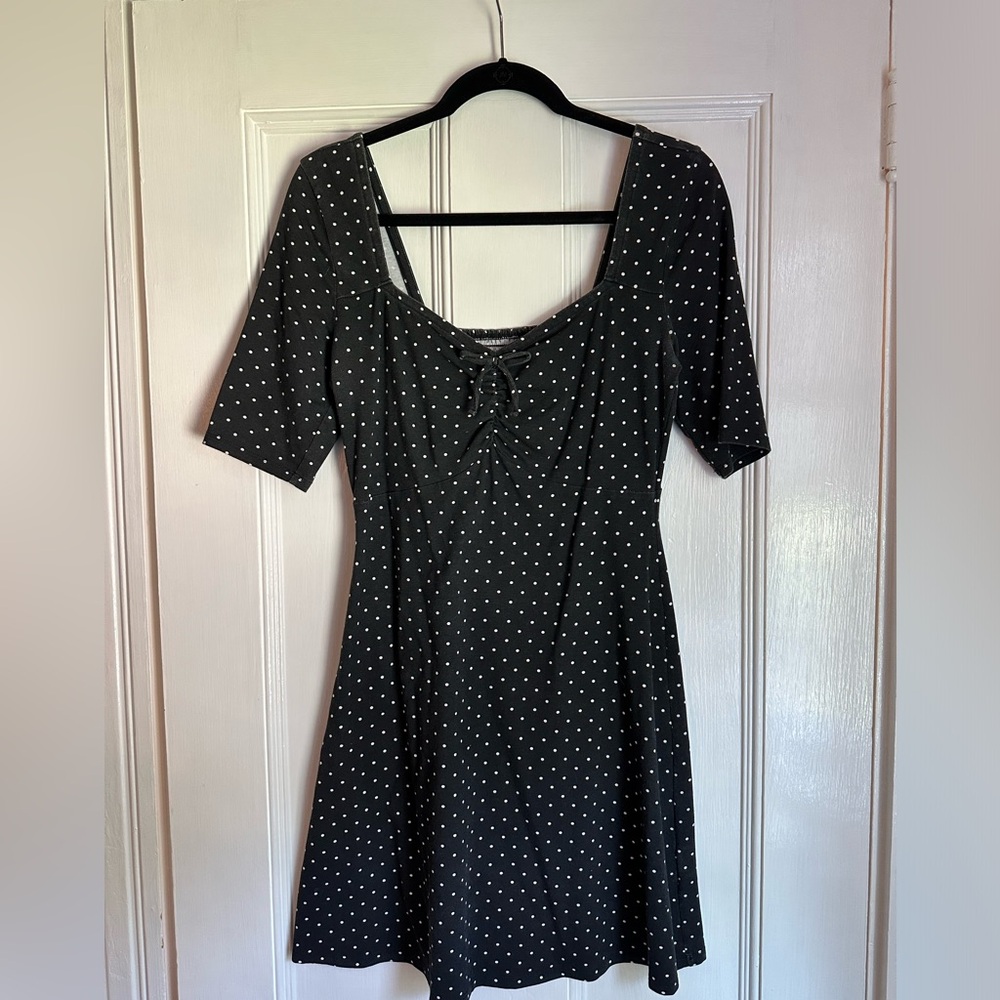 Abercrombie & Fitch Black Polkadot Minidress